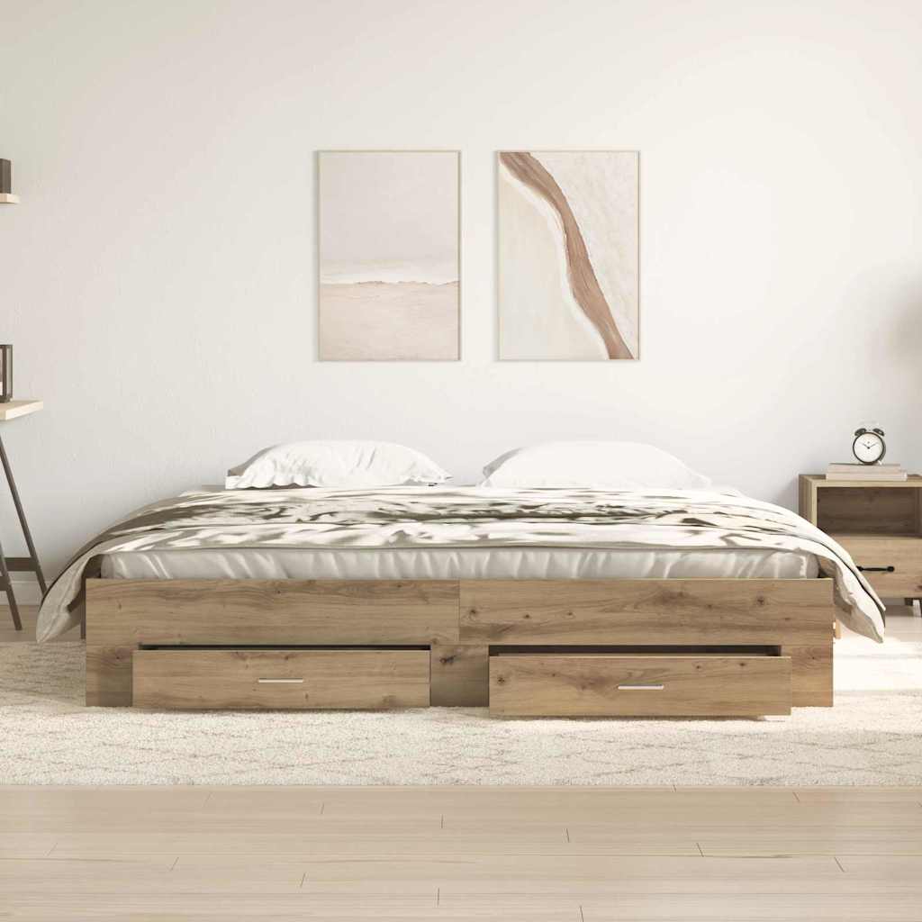 Sengestel Artisan Egetræ 180 x 200 cm Konstrueret træ