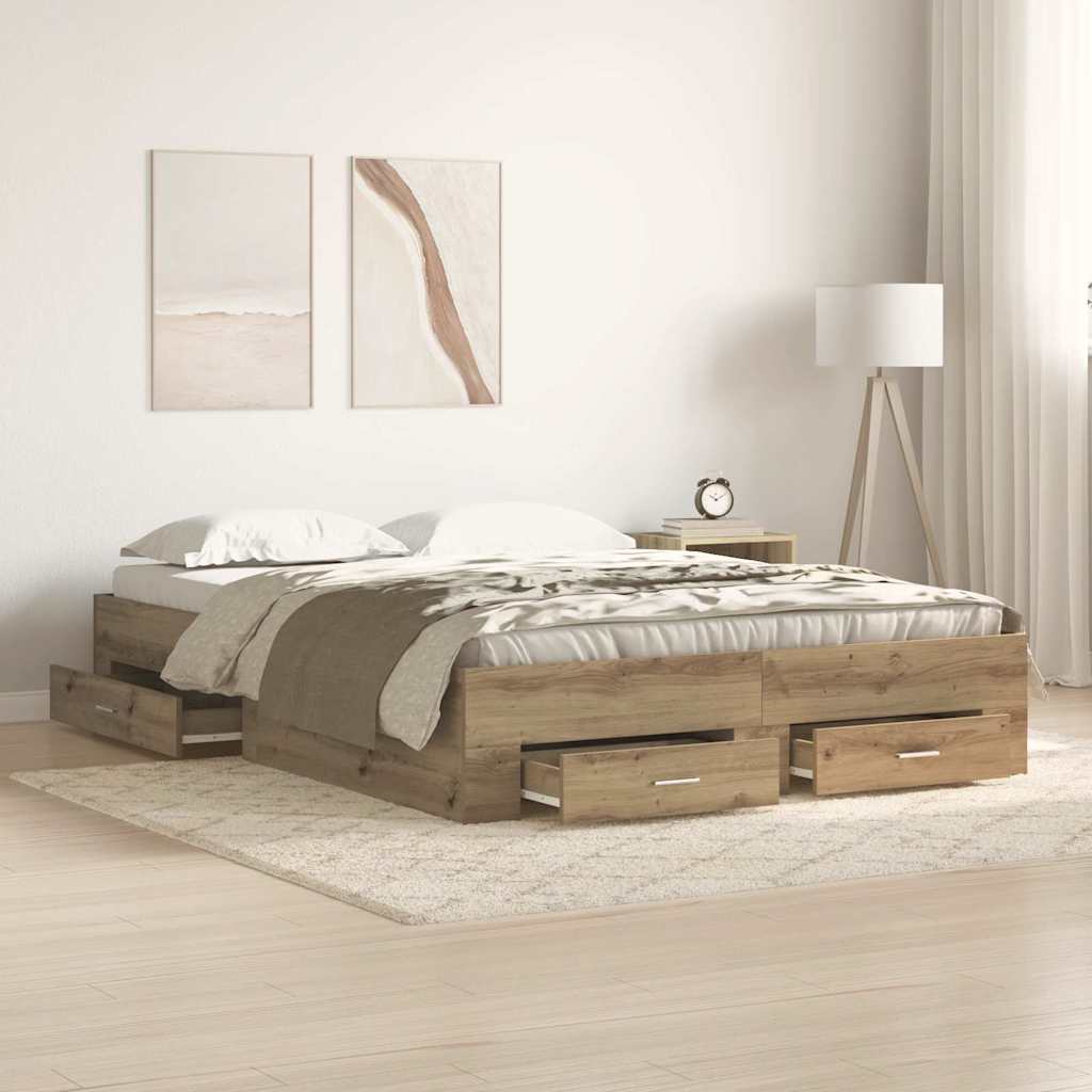 Sengestel Artisan Egetræ 160 x 200 cm Konstrueret træ