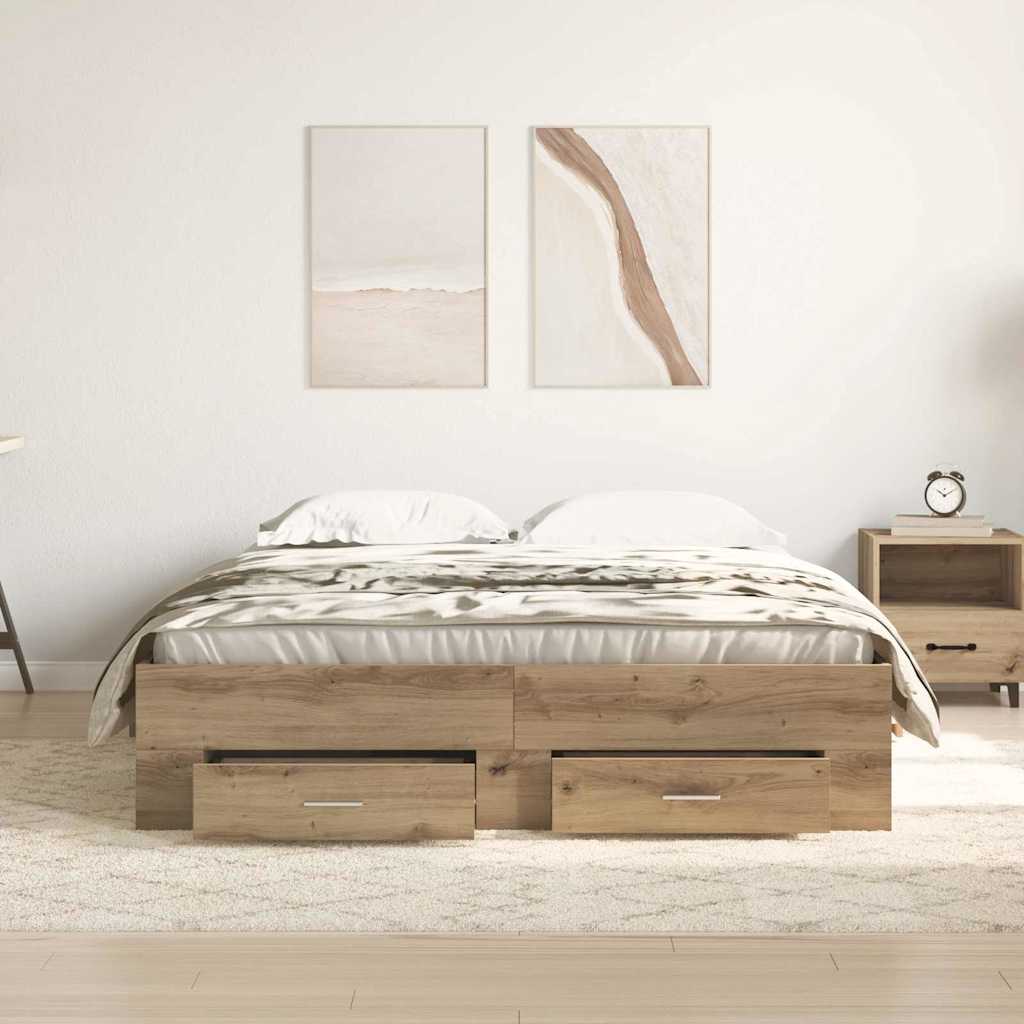 Sengestel Artisan Egetræ 140 x 190 cm Konstrueret træ