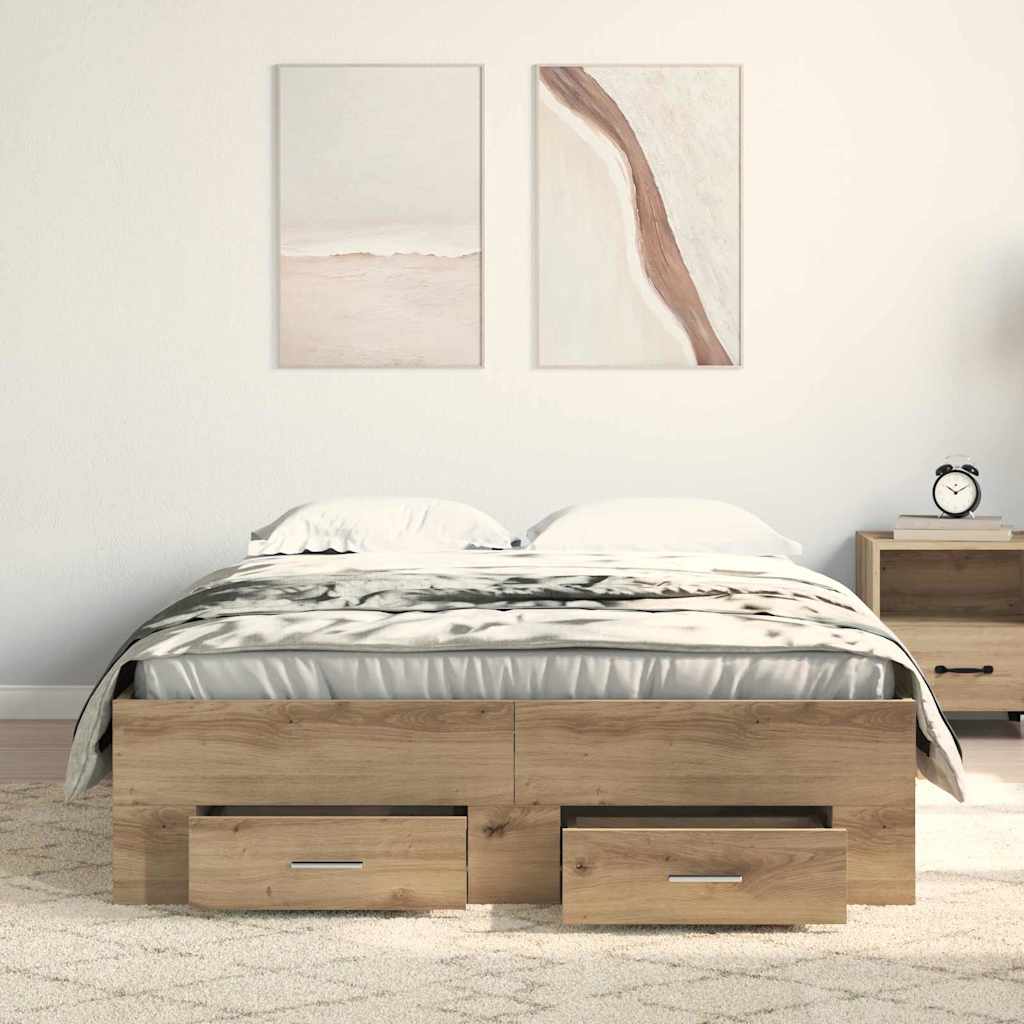 Sengestel Artisan Egetræ 120 x 190 cm Konstrueret træ