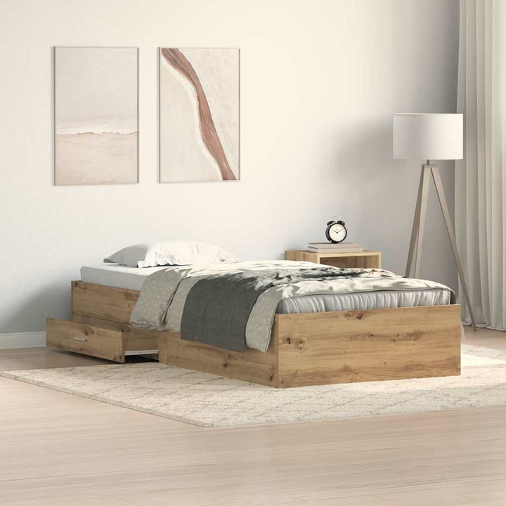 Sengestel Artisan Egetræ 100 x 200 cm Konstrueret træ