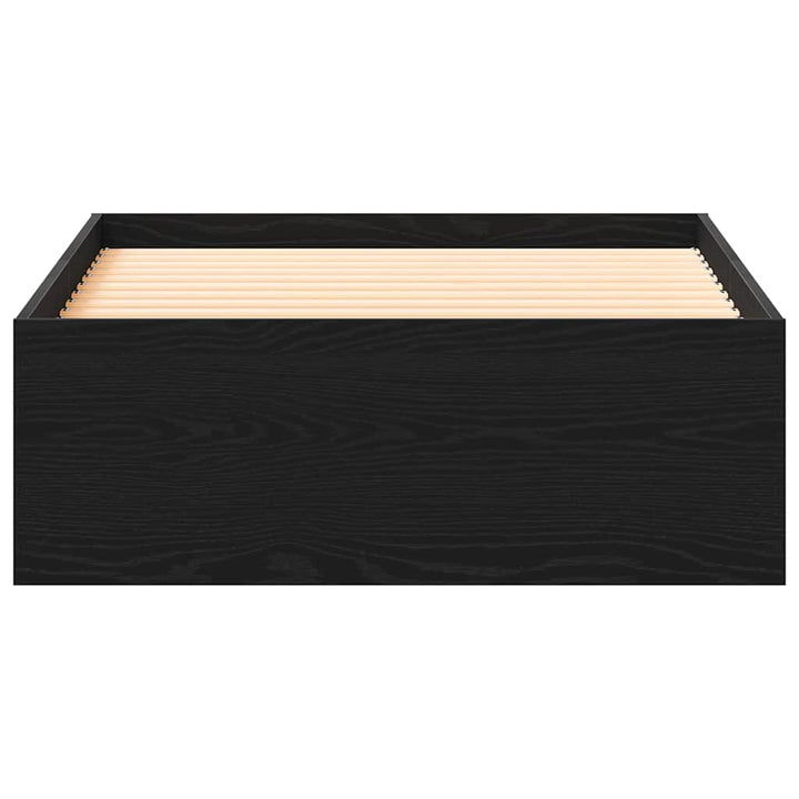 Sengestel med skuffe Sort eg 100 x 200 cm Konstrueret træ