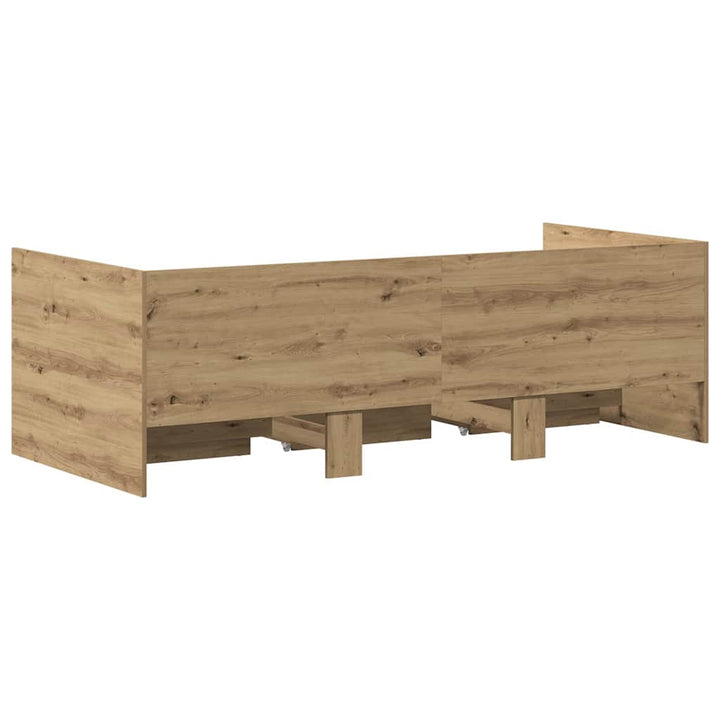 Daybed med skuffe Artisan Egetræ 90 x 200 cm Konstrueret træ