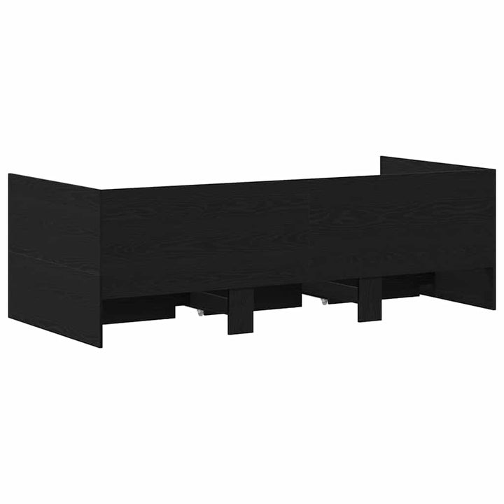 Daybed med hovedgærde Sort eg 90 x 200 cm Konstrueret træ