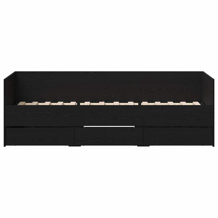 Daybed med hovedgærde Sort eg 90 x 200 cm Konstrueret træ