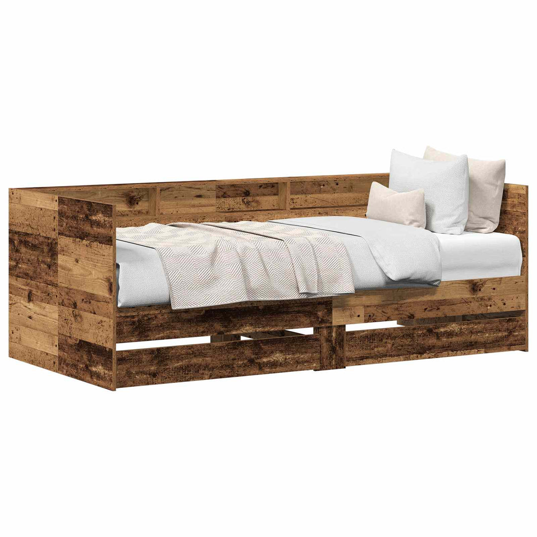 Daybed med hovedgærde Gammelt træ 90 x 200 cm Konstrueret træ
