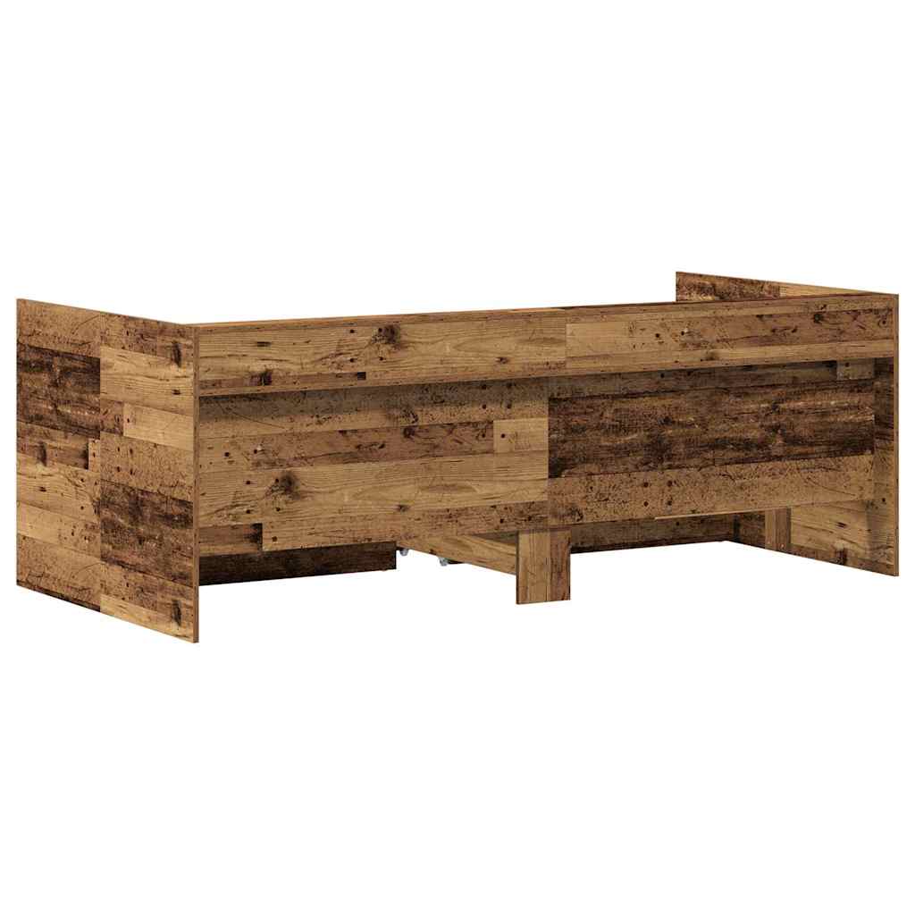 Daybed med hovedgærde Gammelt træ 90 x 200 cm Konstrueret træ