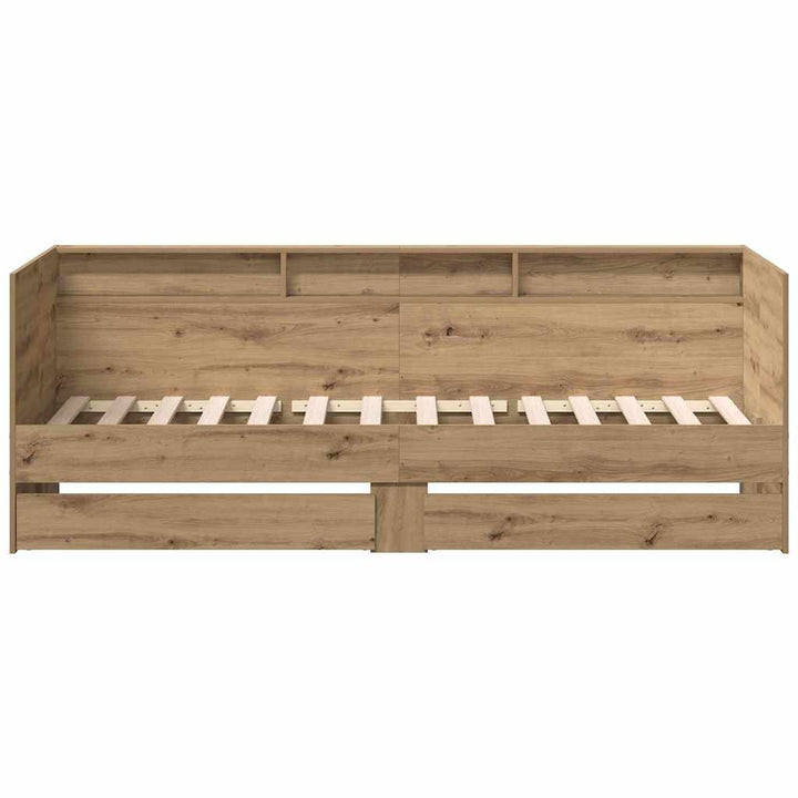 Daybed med skuffe Artisan Egetræ 90 x 190 cm Konstrueret træ