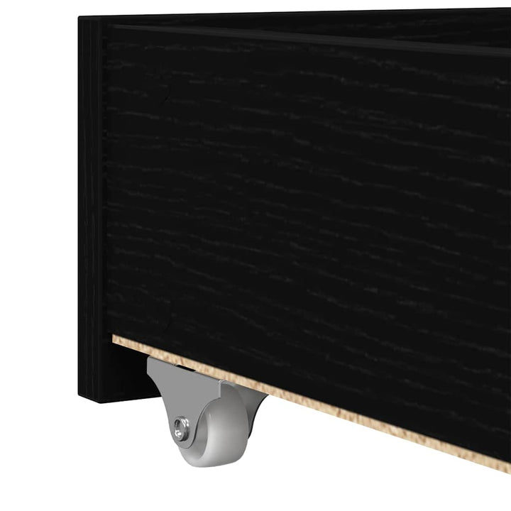 Daybed med skuffe med hylde Sort eg 90 x 190 cm Konstrueret træ