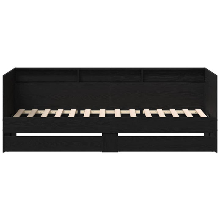 Daybed med hovedgærde Sort eg 90 x 190 cm Konstrueret træ