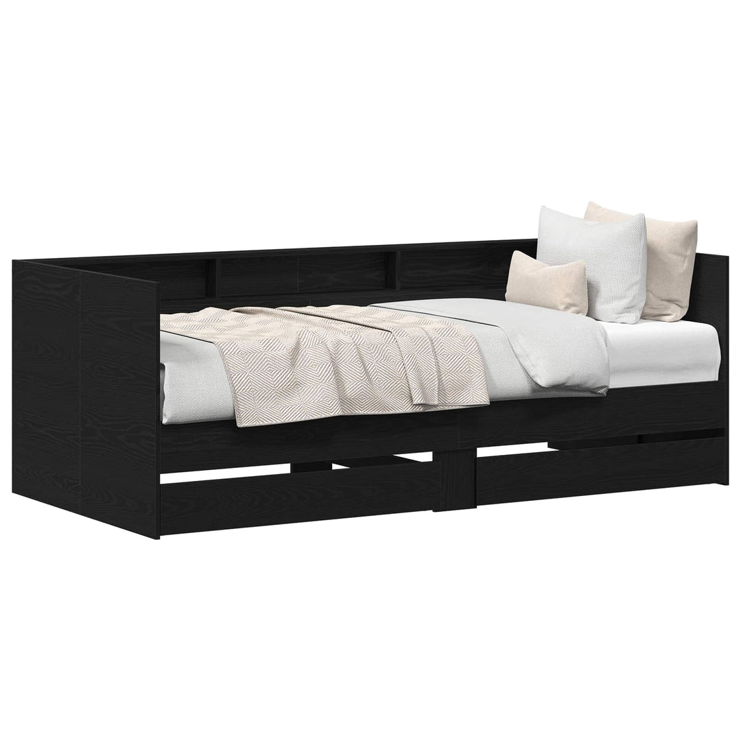 Daybed med hovedgærde Sort eg 75 x 190 cm Konstrueret træ