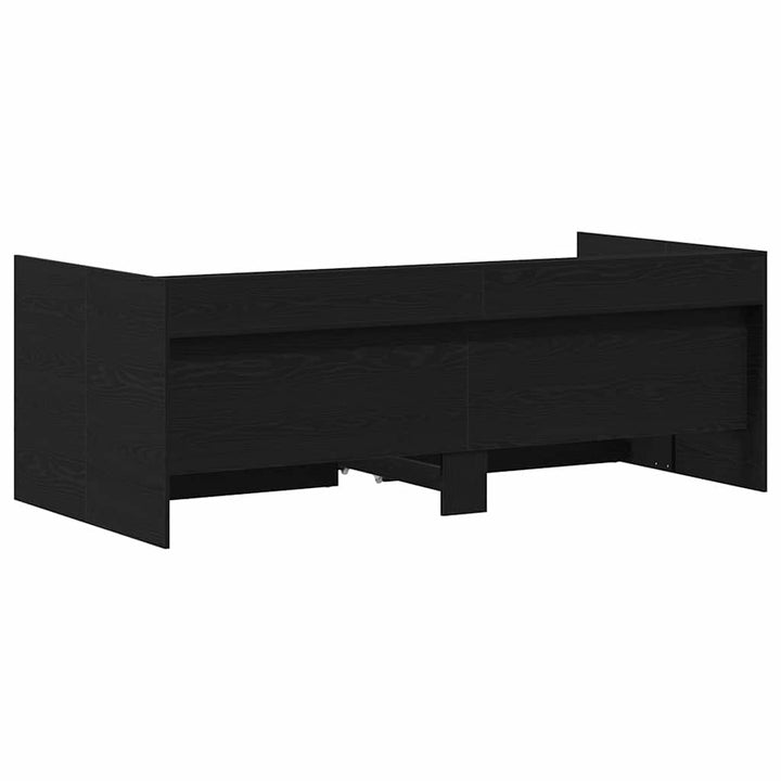 Daybed med hovedgærde Sort eg 75 x 190 cm Konstrueret træ