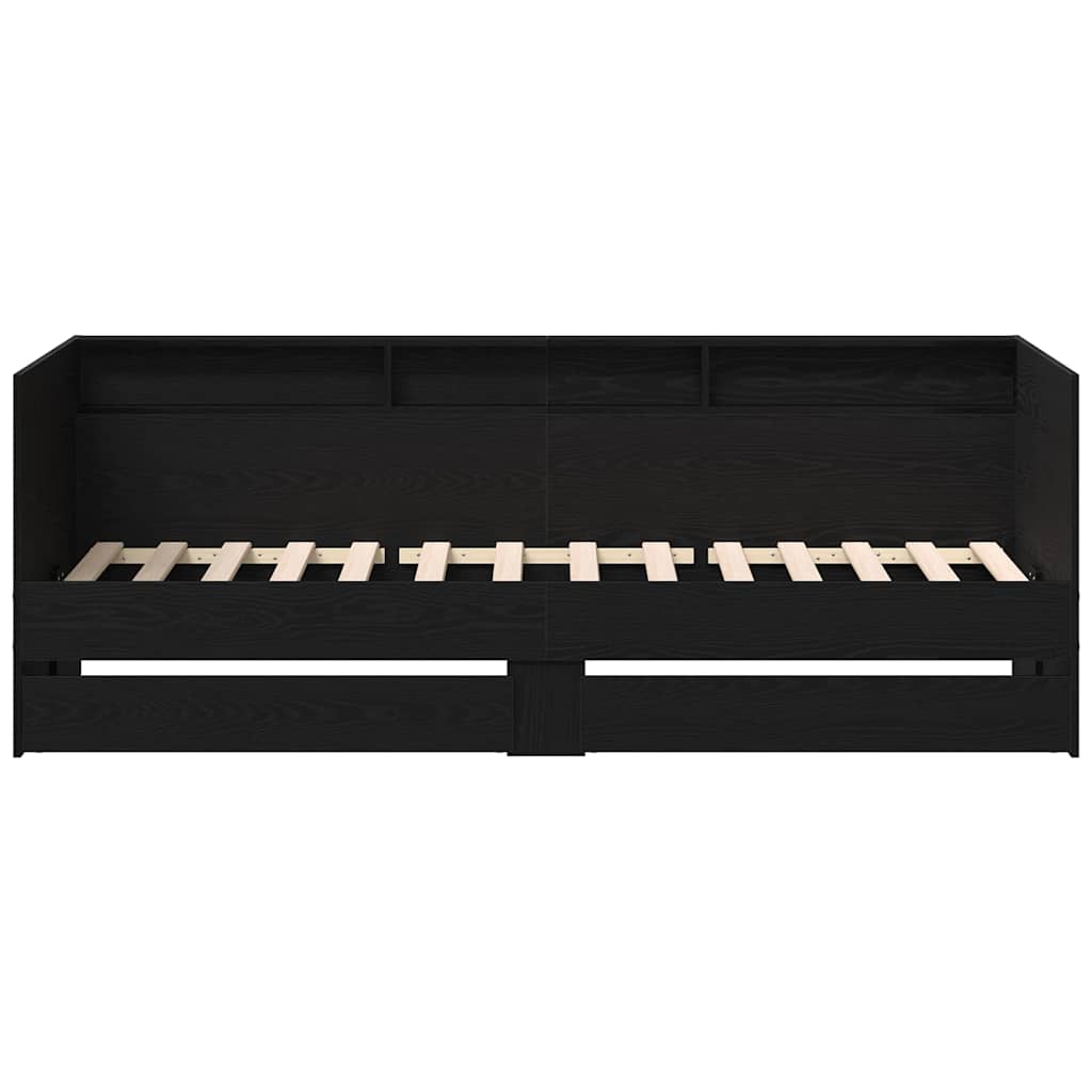 Daybed med hovedgærde Sort eg 75 x 190 cm Konstrueret træ