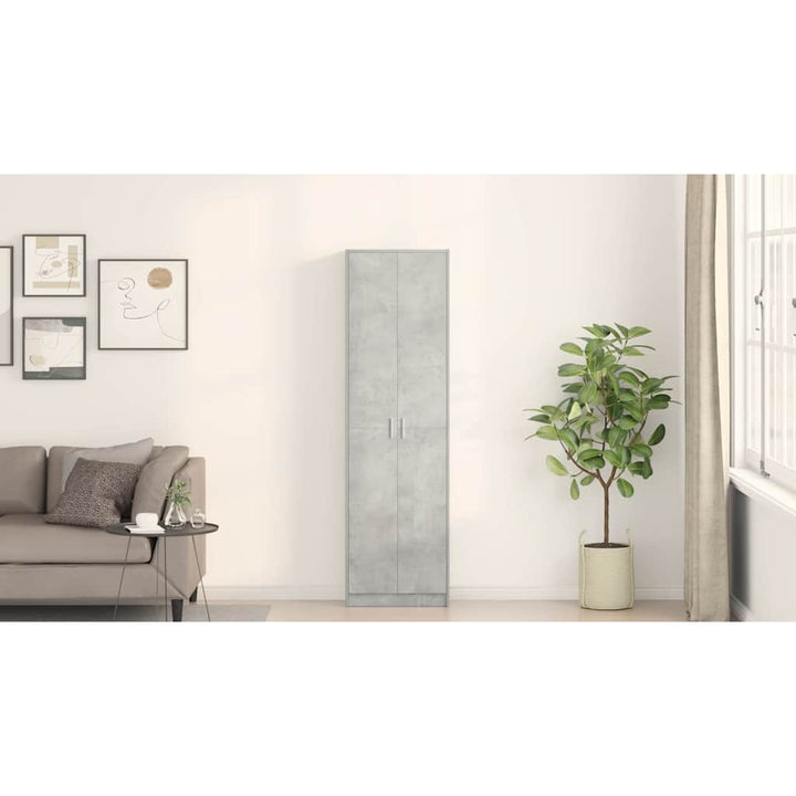 Garderobeskab Beton Grå 55 x 25 x 189 cm Konstrueret træ