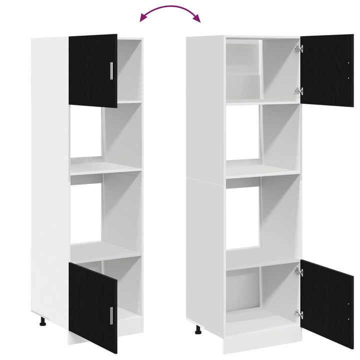 Hængeskab Sort eg 60 x 57 x 207 cm Konstrueret træ