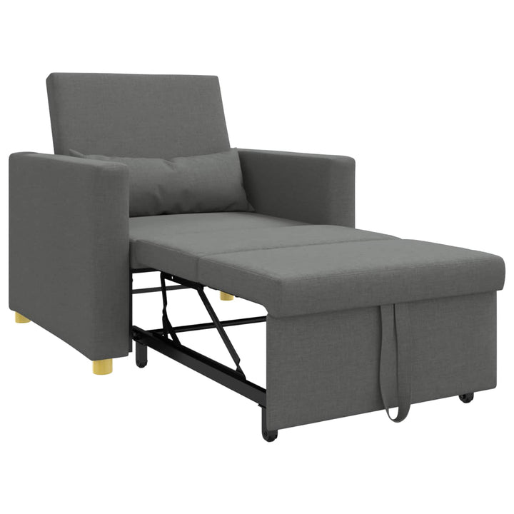 Utrækkelig sovesofa enkelt Mørkegrå 90 x 165 x 87 cm Stof