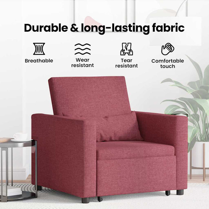 Utrækkelig sovesofa enkelt Vinrød 90 x 165 x 87 cm Stof