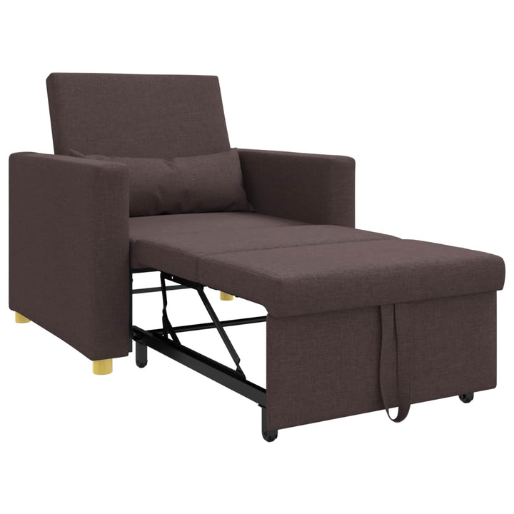 Utrækkelig sovesofa enkelt Mørkebrun 90 x 165 x 87 cm Stof
