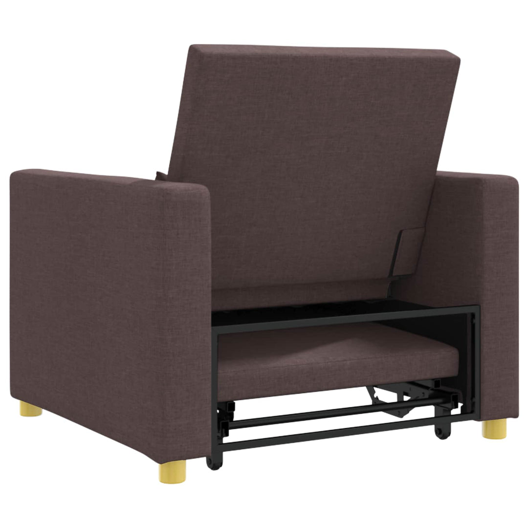 Utrækkelig sovesofa enkelt Mørkebrun 90 x 165 x 87 cm Stof