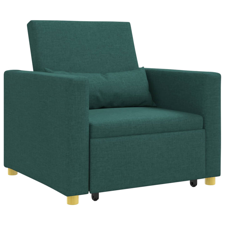 Utrækkelig sovesofa enkelt Mørkegrøn 90 x 165 x 87 cm Stof