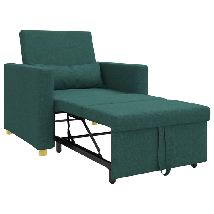 Utrækkelig sovesofa enkelt Mørkegrøn 90 x 165 x 87 cm Stof
