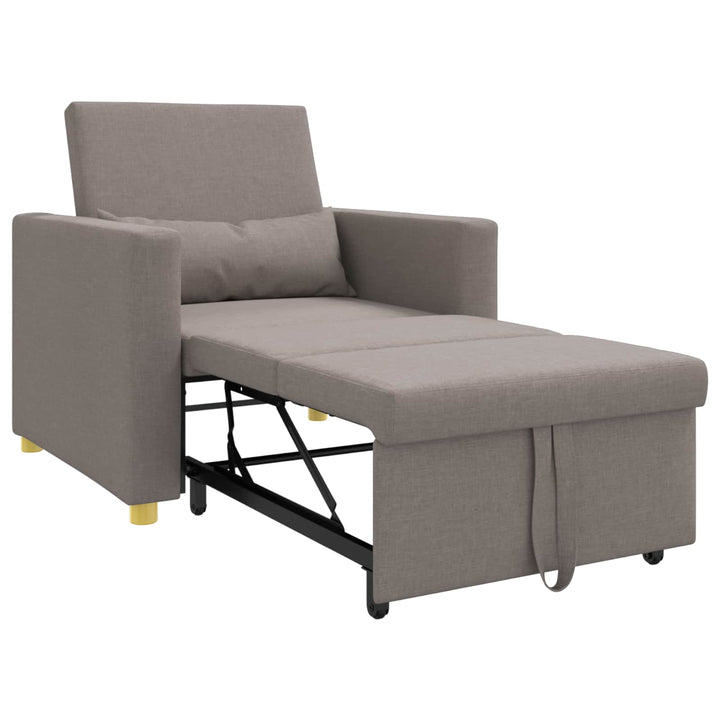 Utrækkelig sovesofa enkelt Gråbrun 90 x 165 x 87 cm Stof