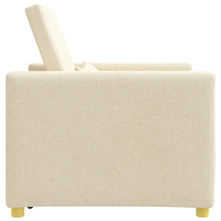 Utrækkelig sovesofa enkelt med hjul Creme 90 x 165 x 87 cm Stof