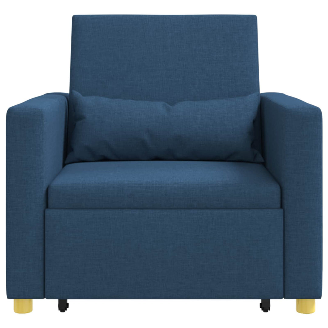 Utrækkelig sovesofa enkelt med hjul Blå 90 x 165 x 87 cm Stof