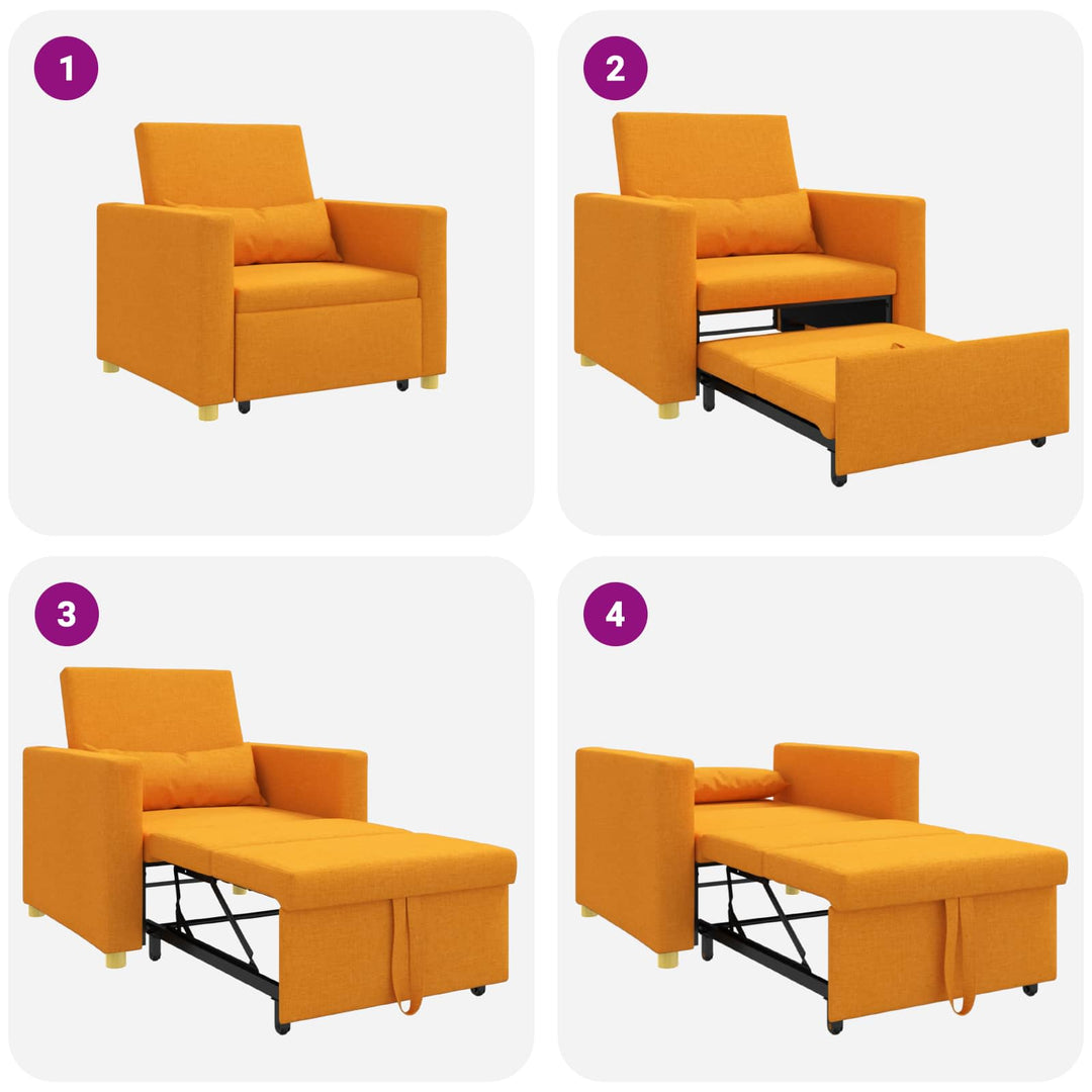 Utrækkelig sovesofa enkelt Mørkegul 90 x 165 x 87 cm Stof