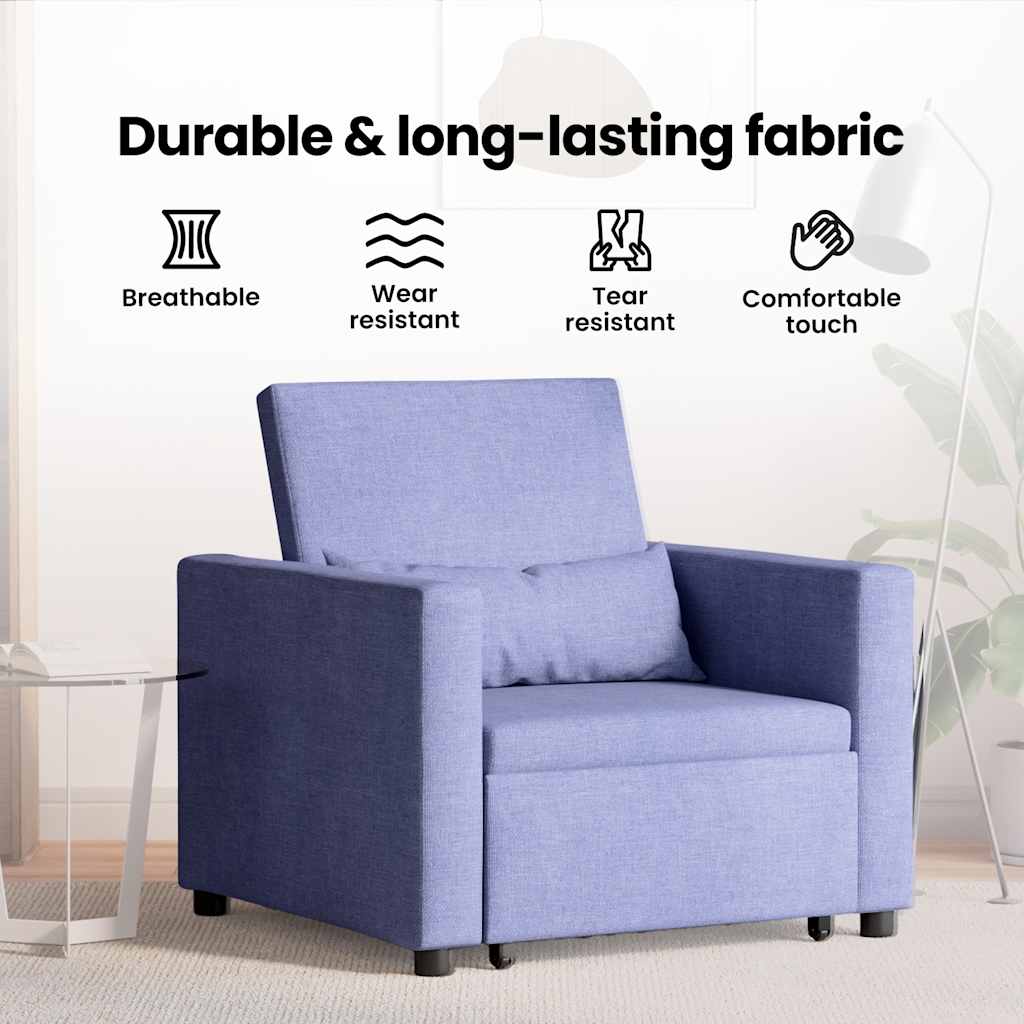 Utrækkelig sovesofa enkelt Jeans Blå 90 x 165 x 87 cm Stof