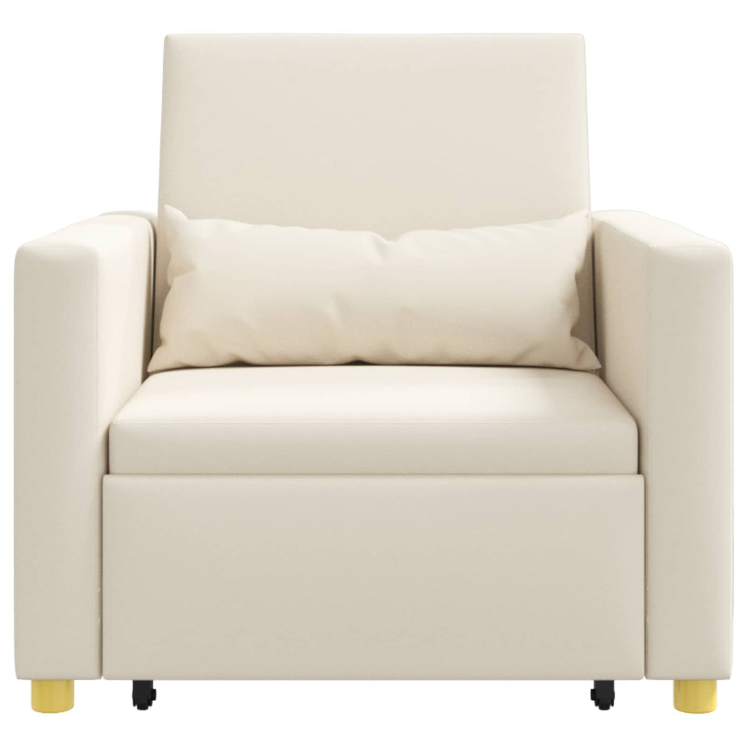 Utrækkelig sovesofa enkelt Cremehvid 90 x 165 x 87 cm Stof