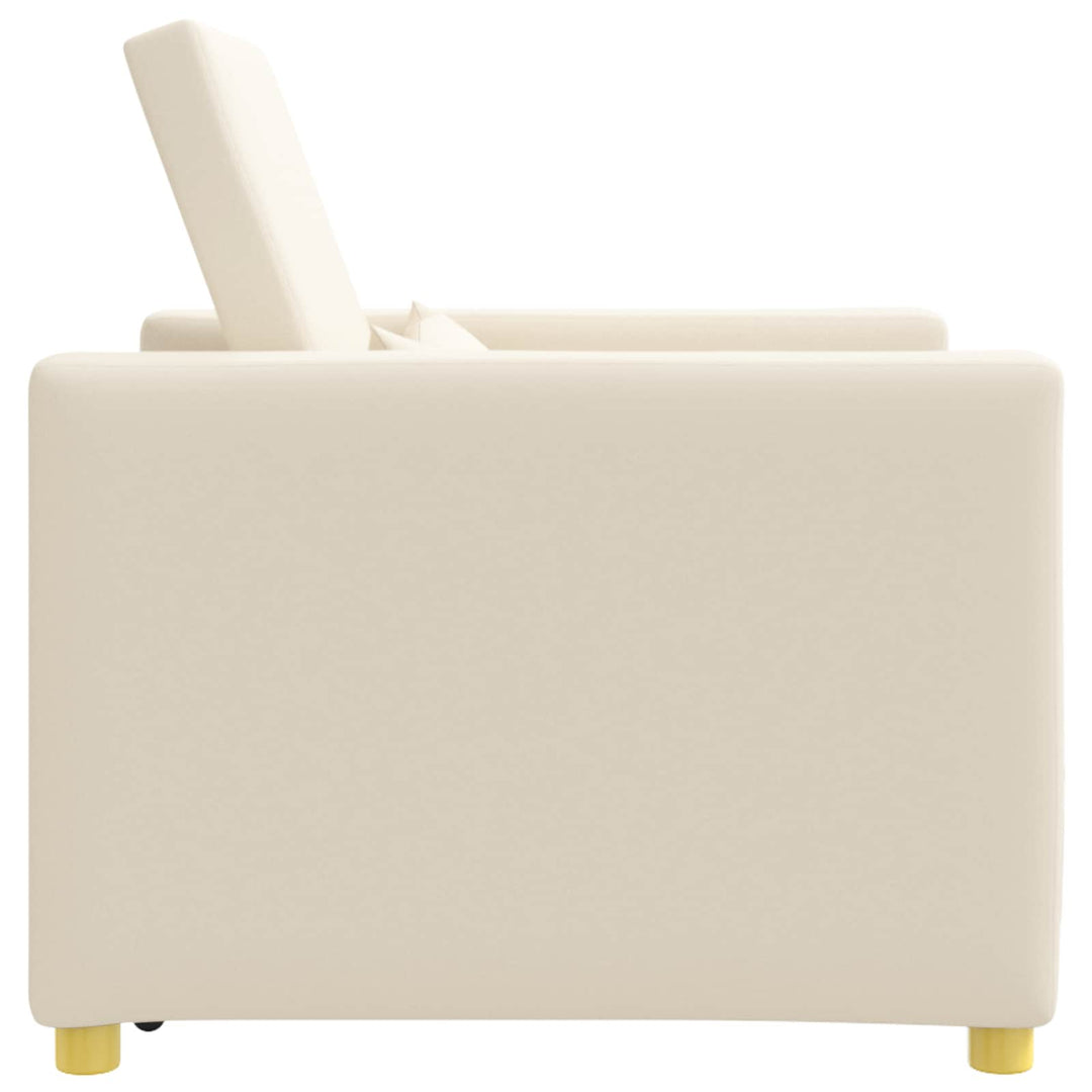 Utrækkelig sovesofa enkelt Cremehvid 90 x 165 x 87 cm Stof