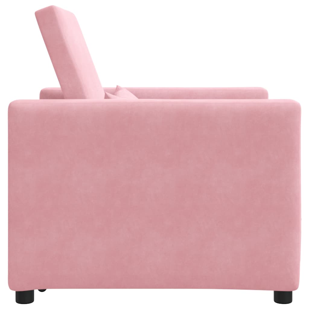 Utrækkelig sovesofa enkelt Lys pink 90 x 165 x 87 cm Fløjl