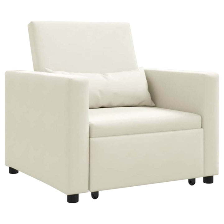 Utrækkelig sovesofa enkelt med hjul Creme Fløjl