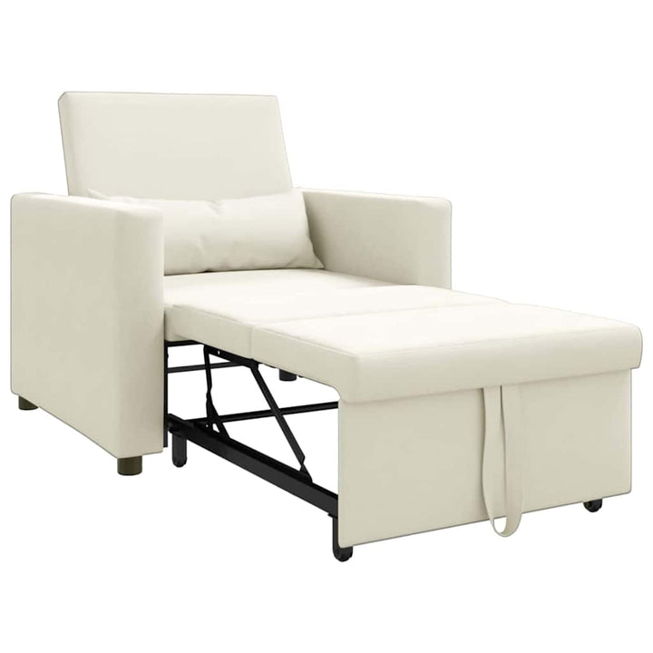 Utrækkelig sovesofa enkelt med hjul Creme Fløjl