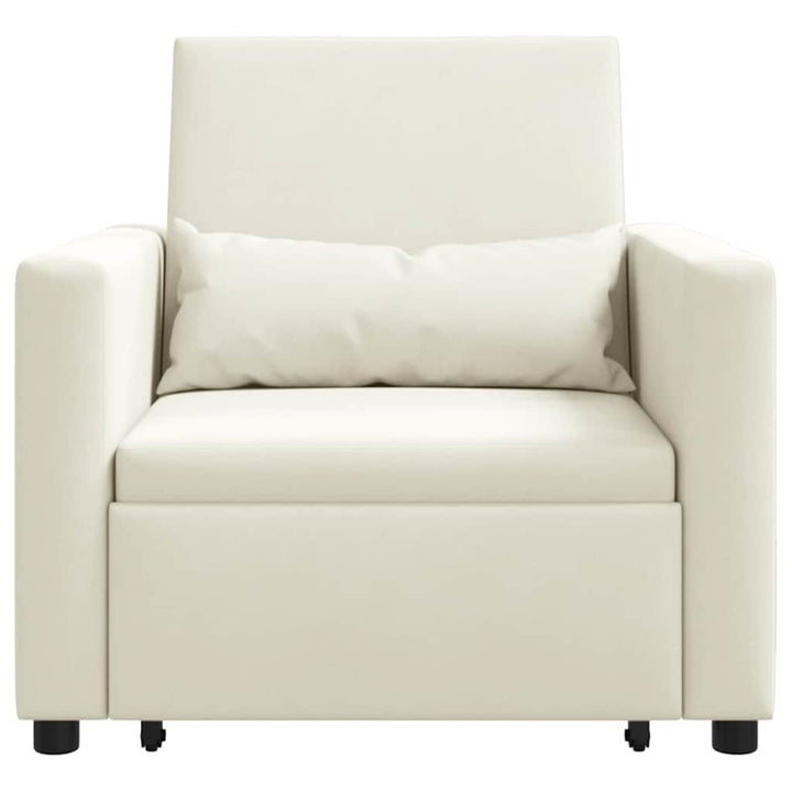 Utrækkelig sovesofa enkelt med hjul Creme Fløjl