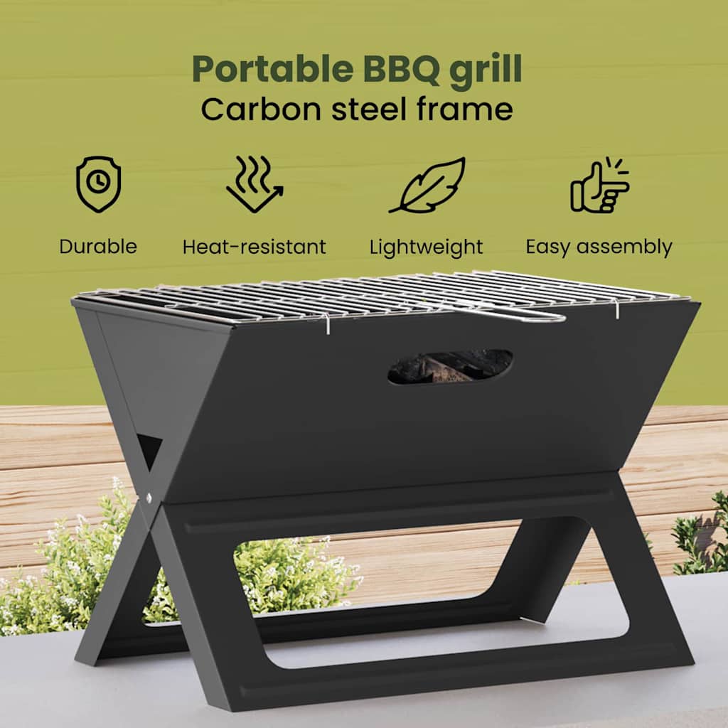 Udendørs grill Sort 46 x 31 x 31 cm Stål