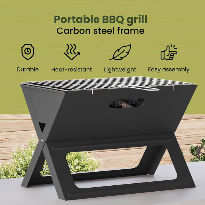 Udendørs grill Sort 46 x 31 x 31 cm Stål