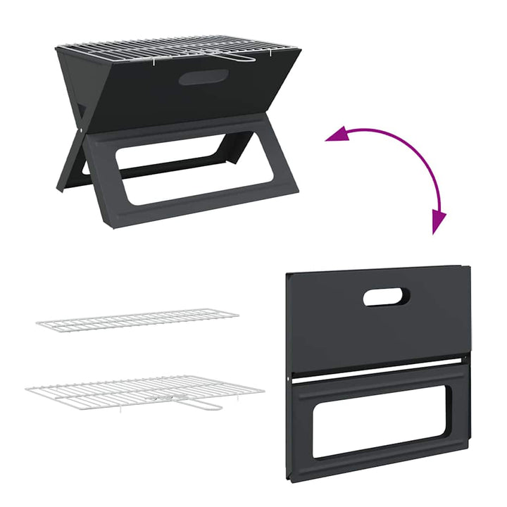 Udendørs grill 46 x 31 x 31 cm Stål Sort