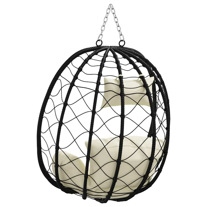 Hængende æggestol polyrattan 91,5 x 54,5 x 107 cm Cremehvid