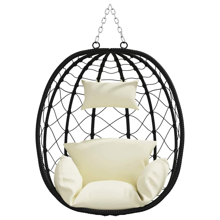 Hængende æggestol polyrattan 91,5 x 54,5 x 107 cm Cremehvid