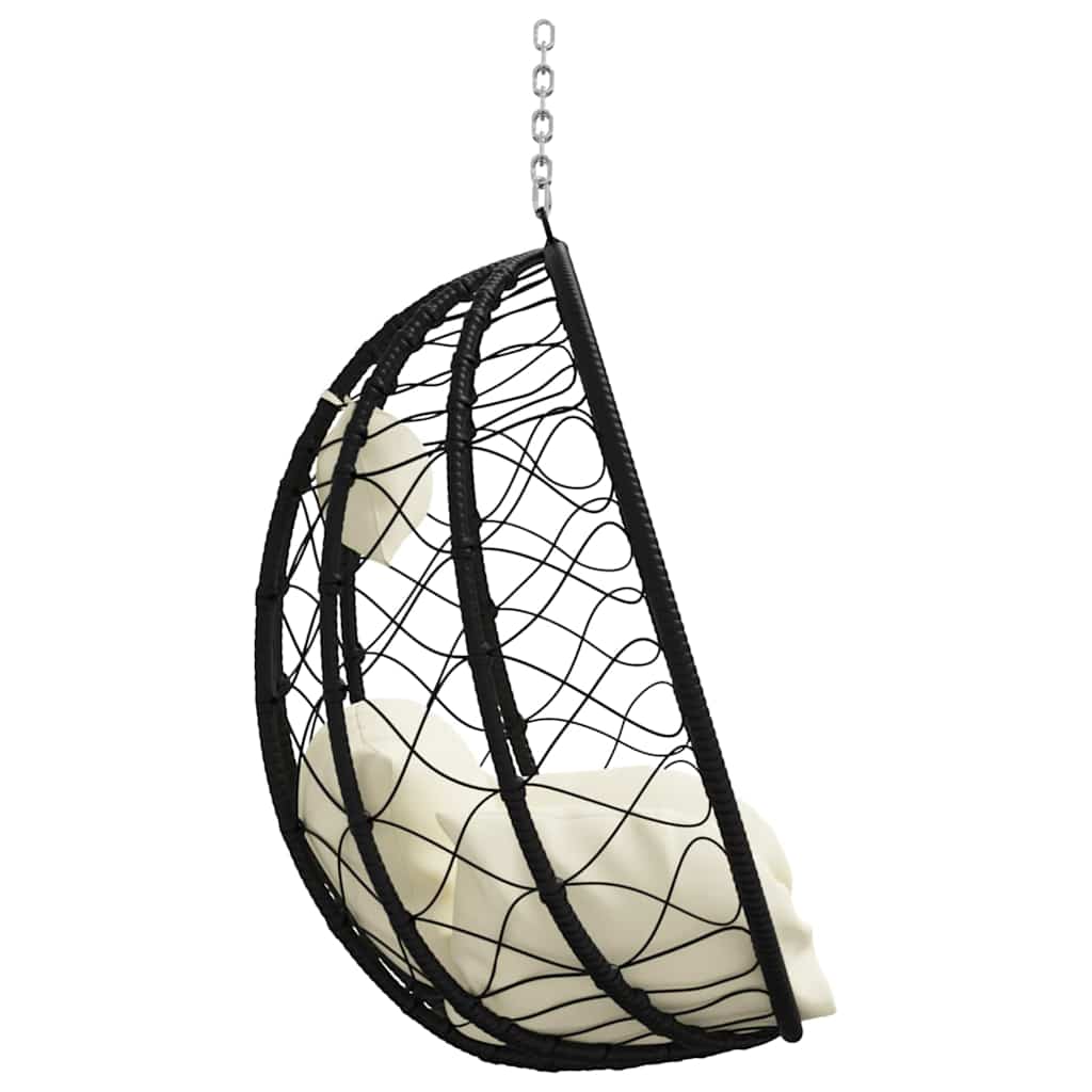 Hængende æggestol Cremehvid 91,5 x 54,5 x 107 cm polyrattan