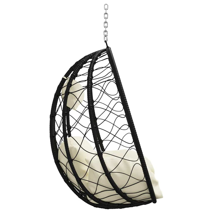 Hængende æggestol polyrattan 91,5 x 54,5 x 107 cm Cremehvid
