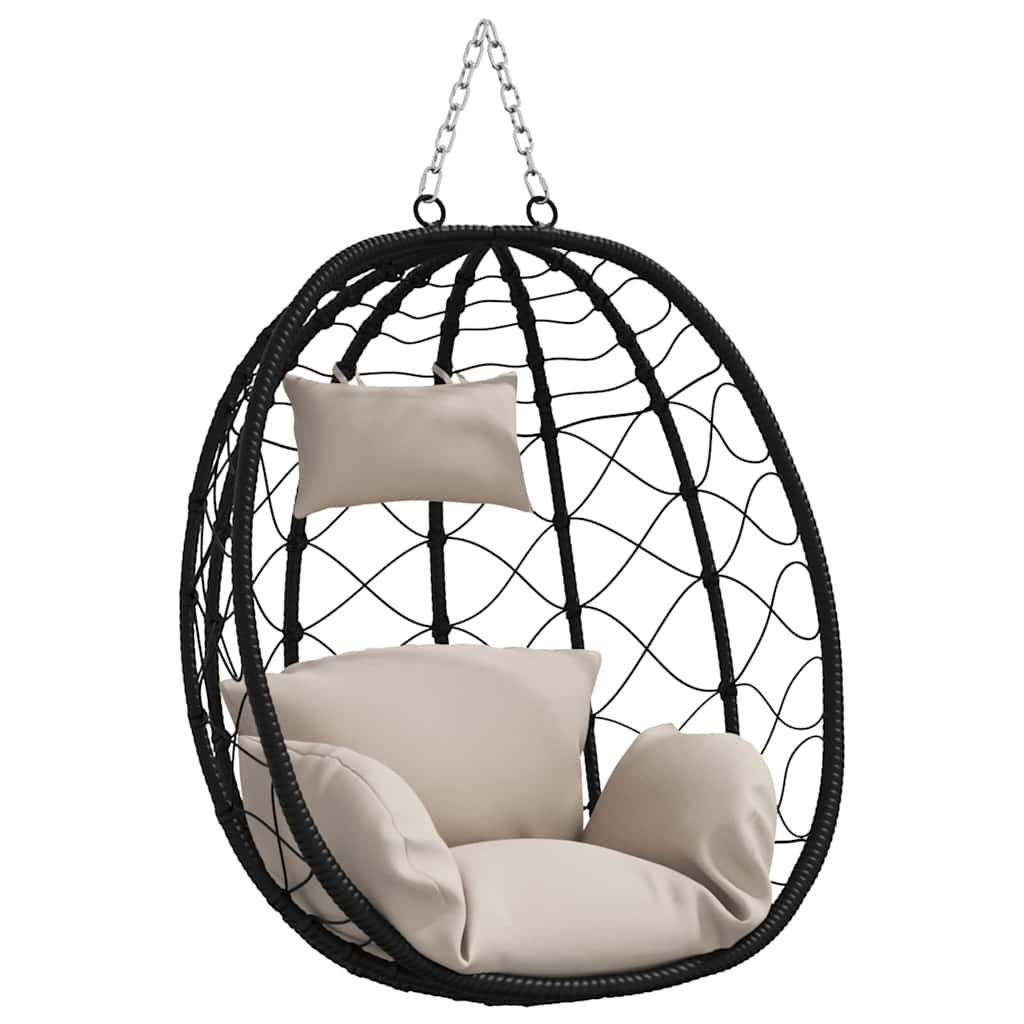 Hængende æggestol Gråbrun 91,5 x 54,5 x 107 cm polyrattan