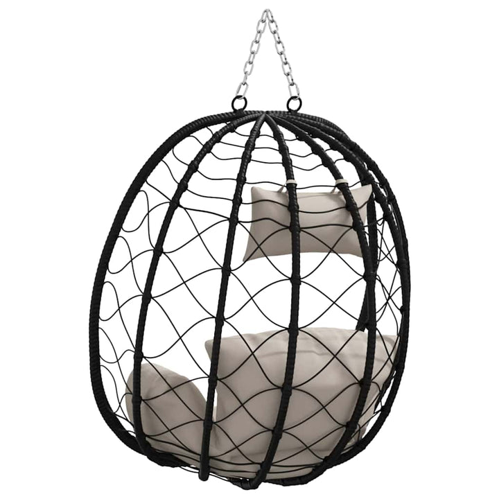 Hængende æggestol Gråbrun 91,5 x 54,5 x 107 cm polyrattan