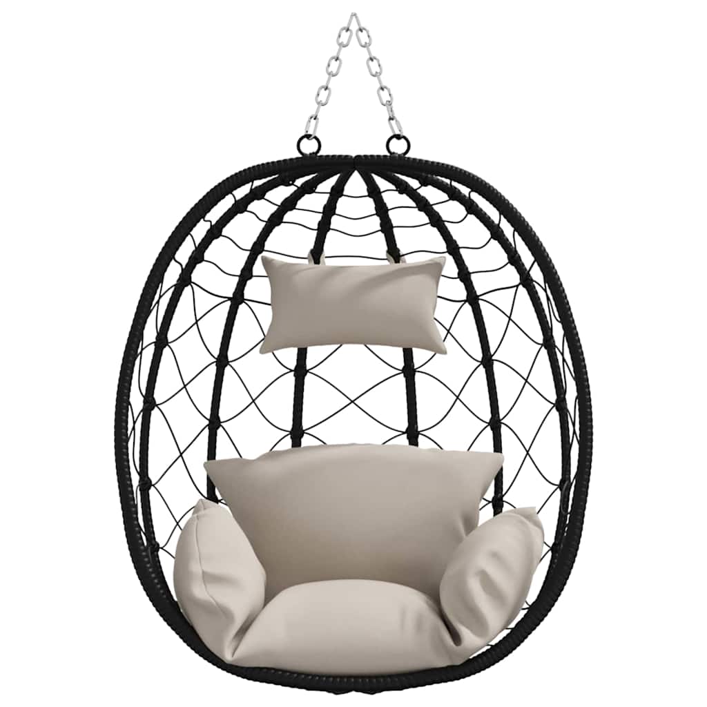 Hængende æggestol Gråbrun 91,5 x 54,5 x 107 cm polyrattan