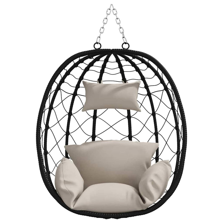 Hængende æggestol Gråbrun 91,5 x 54,5 x 107 cm polyrattan