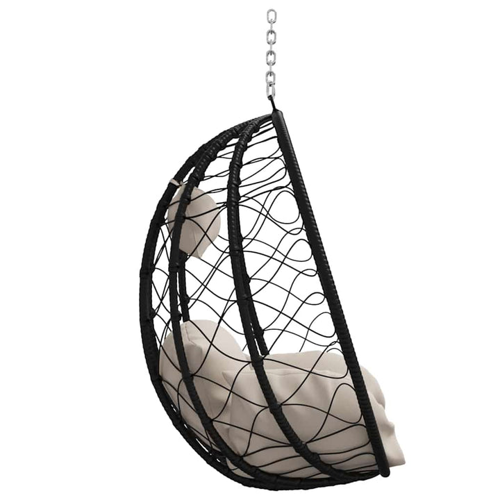 Hængende æggestol Gråbrun 91,5 x 54,5 x 107 cm polyrattan