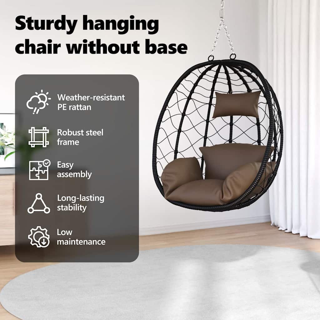 Hængende æggestol Brun 91,5 x 54,5 x 107 cm polyrattan