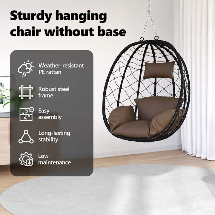 Hængende æggestol Brun 91,5 x 54,5 x 107 cm polyrattan